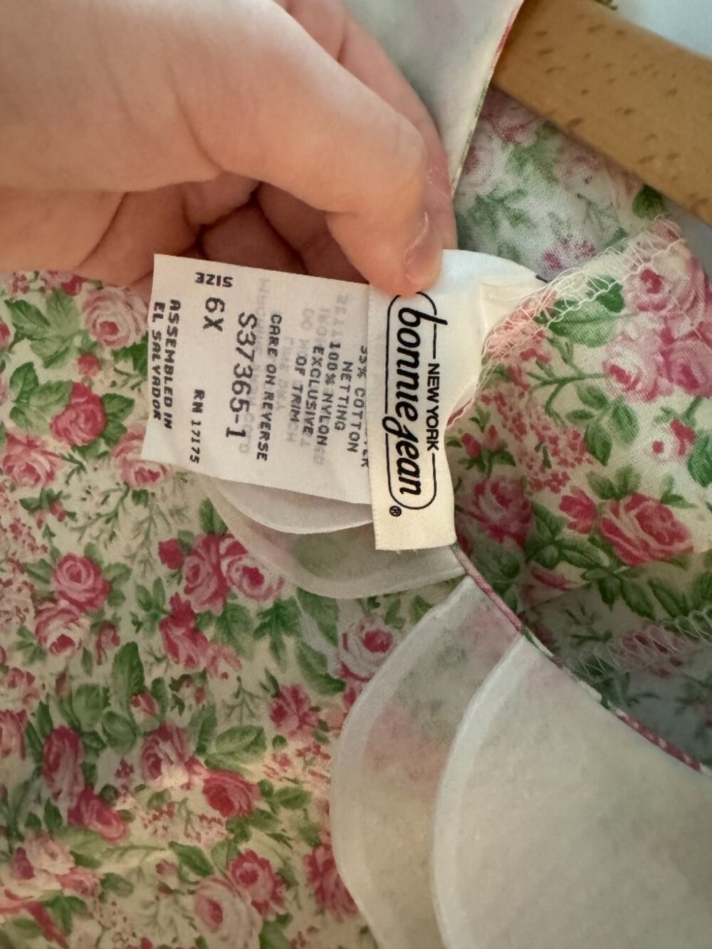 Vintage 90s Bonnie Jean Pink Rose Floral Special Occasion Dress - Picture 2 of 8